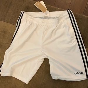 adidas white and black shorts